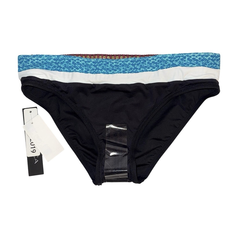 LA BLANCA Bikini Bottom Womens Size 4 Black Blue Hipster NEW $63 - Picture 3 of 7